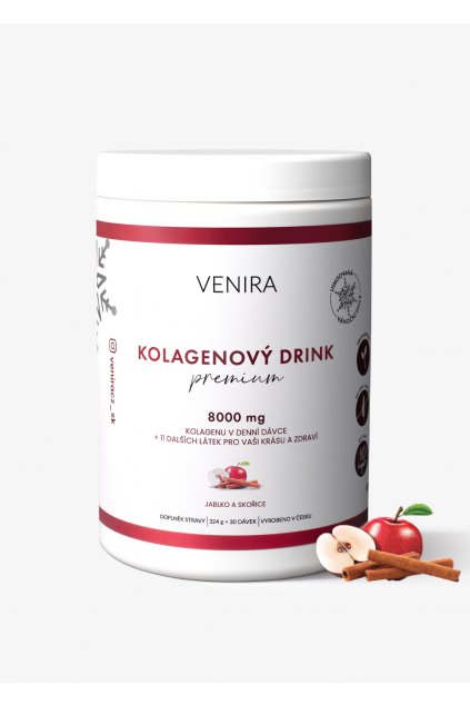 VENIRA PREMIUM kolagenový drink pro vlasy, nehty a pleť jablko a skořice