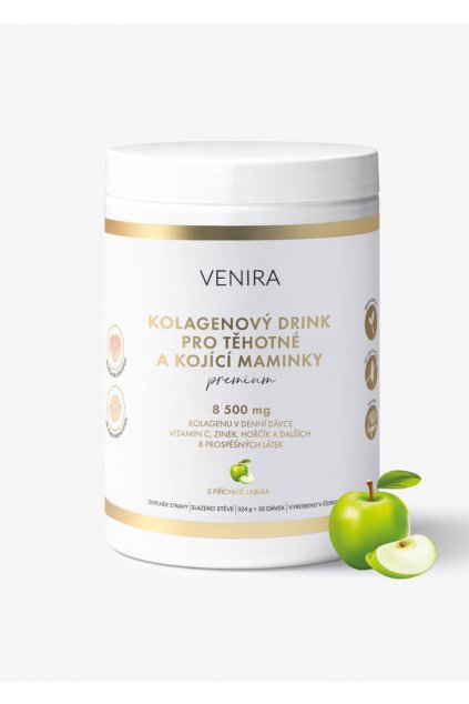 venira premium kolagenový drink pro těhotné a kojící maminky zelené jablko