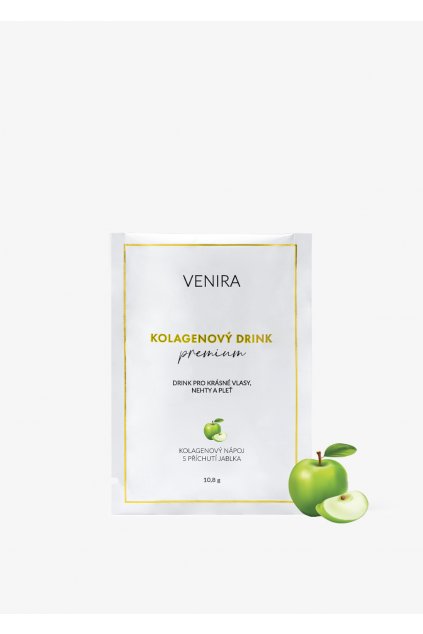 venira premium kolagenový drink pro vlasy, nehty a pleť vzorek jablko