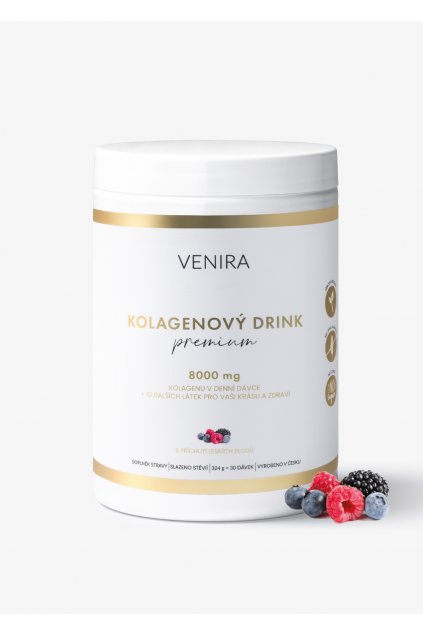 venira premium kolagenový drink pro vlasy, nehty a pleť lesní plody