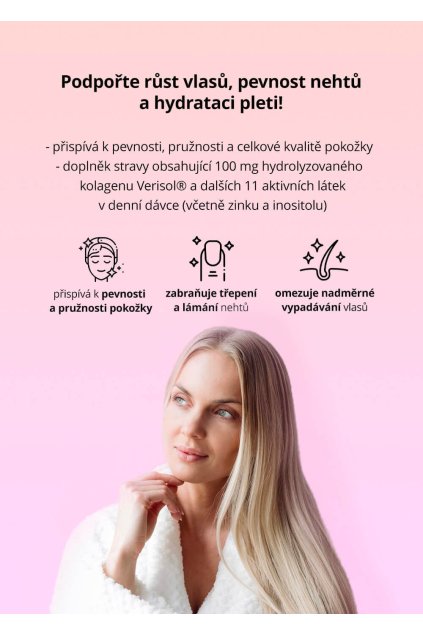 VENIRA kostičky pro vlasy, nehty a pleť, až 120 denní kúra malina