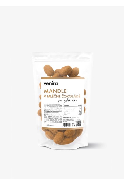 venira mandle v mléčné čokoládě se skořicí