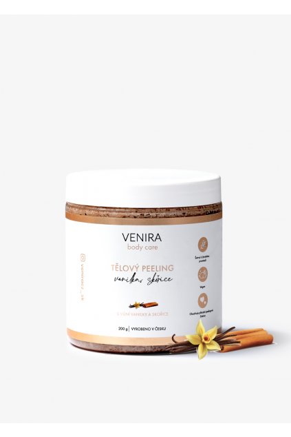 VENIRA tělový peeling vanilka a skořice, 200 g
