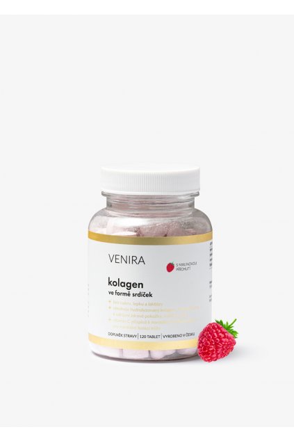VENIRA kolagen ve formě srdíček malina