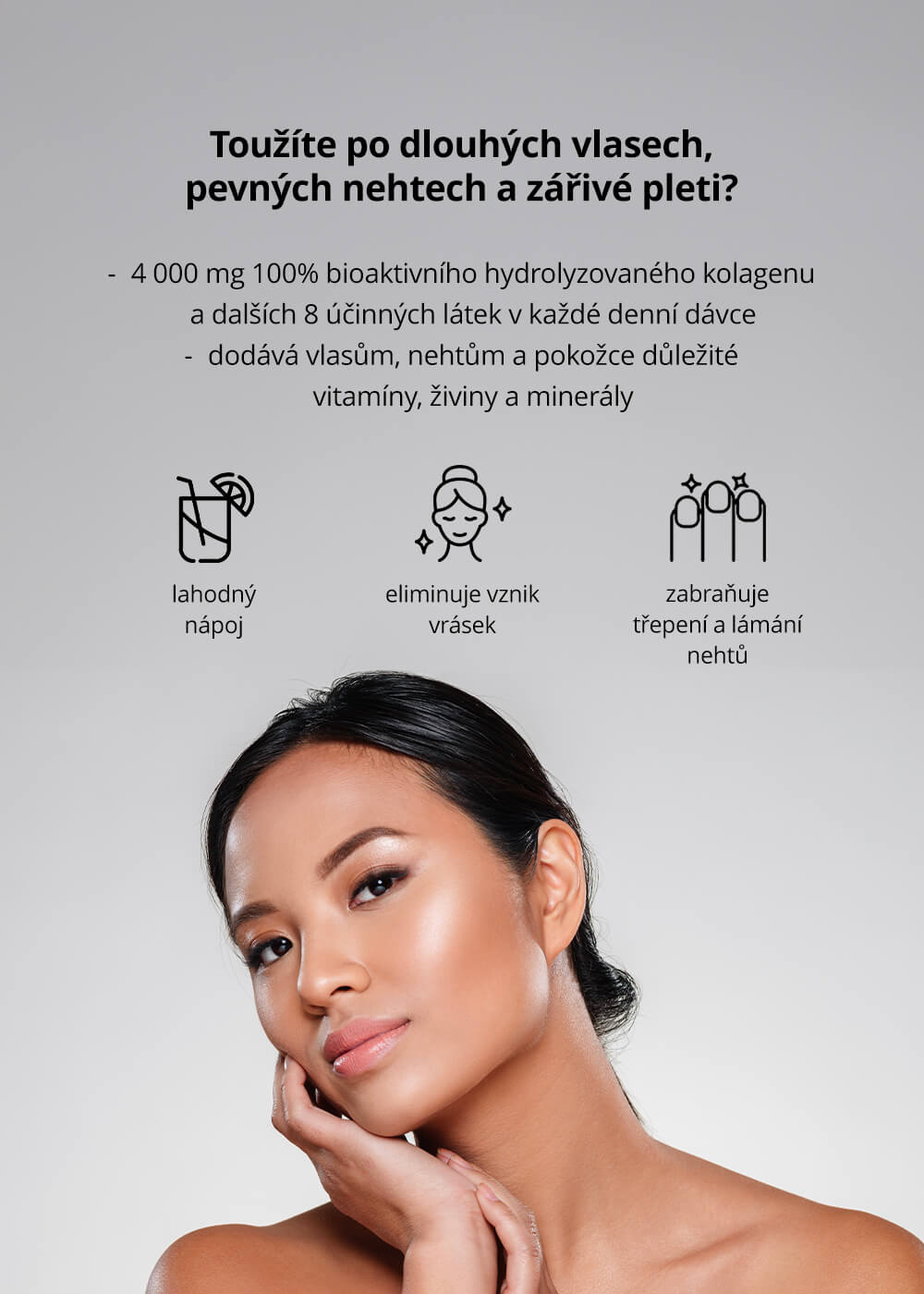 VENIRA kolagenový drink pro vlasy, nehty a pleť - jahoda, 30 sáčků