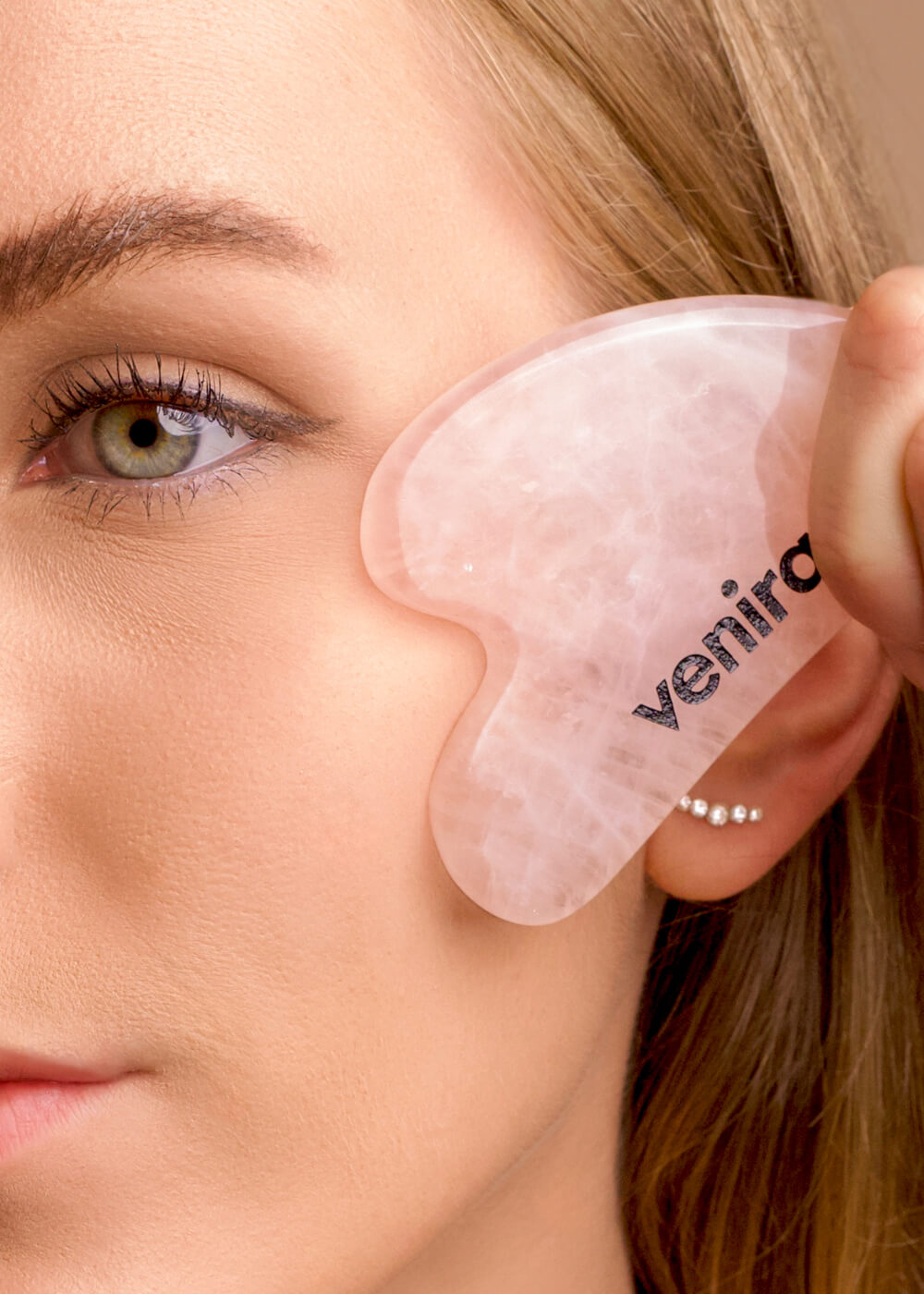 VENIRA gua sha masážní kámen - růženín