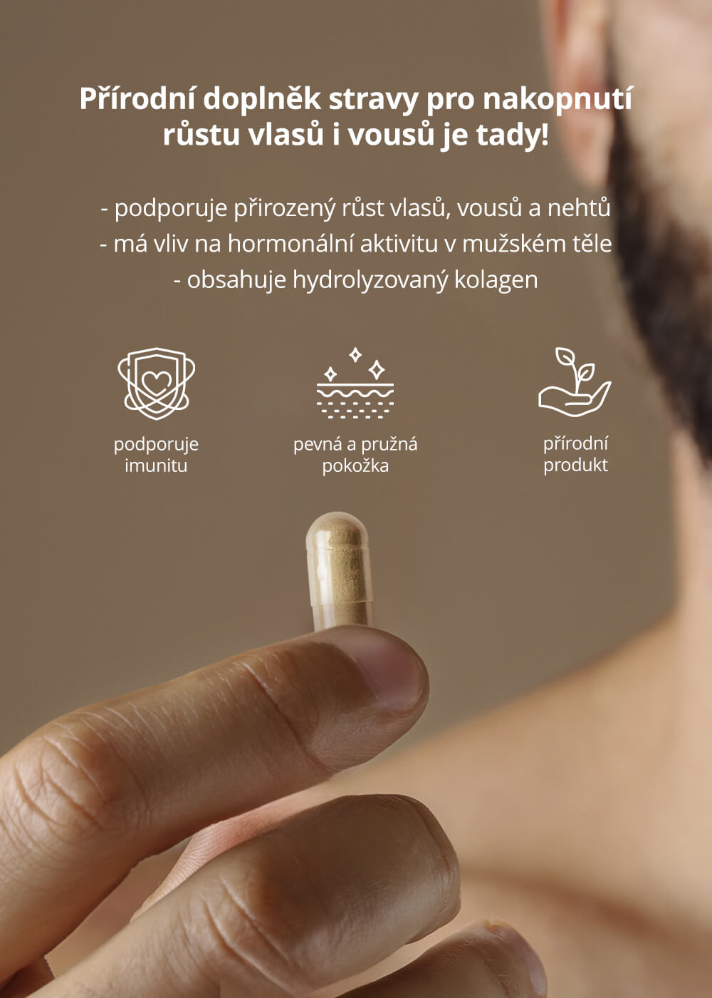 VENIRA hair & beard booster pro muže, 80 kapslí