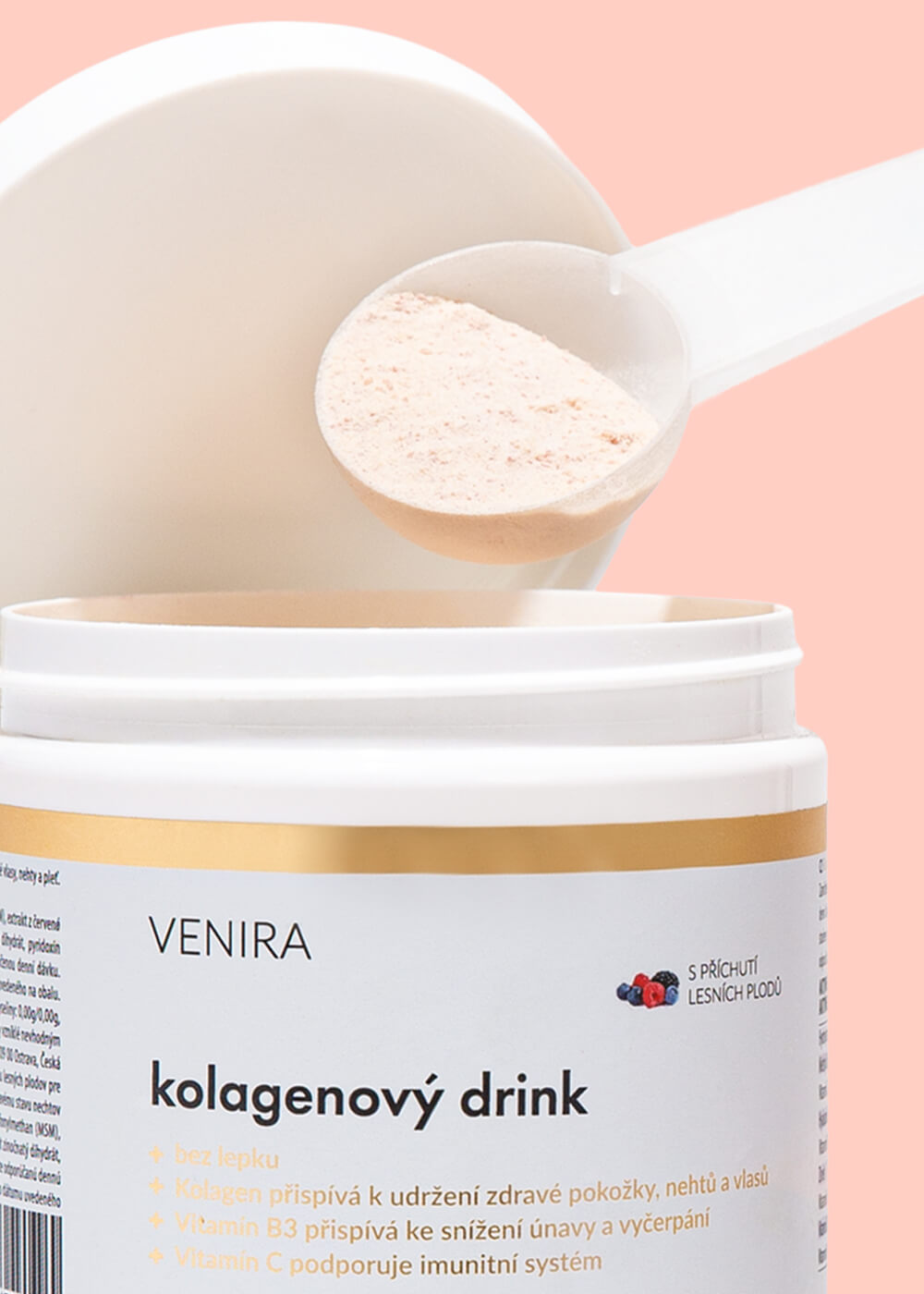 VENIRA kolagenový drink pro vlasy, nehty a pleť - lesní plody, 189 g