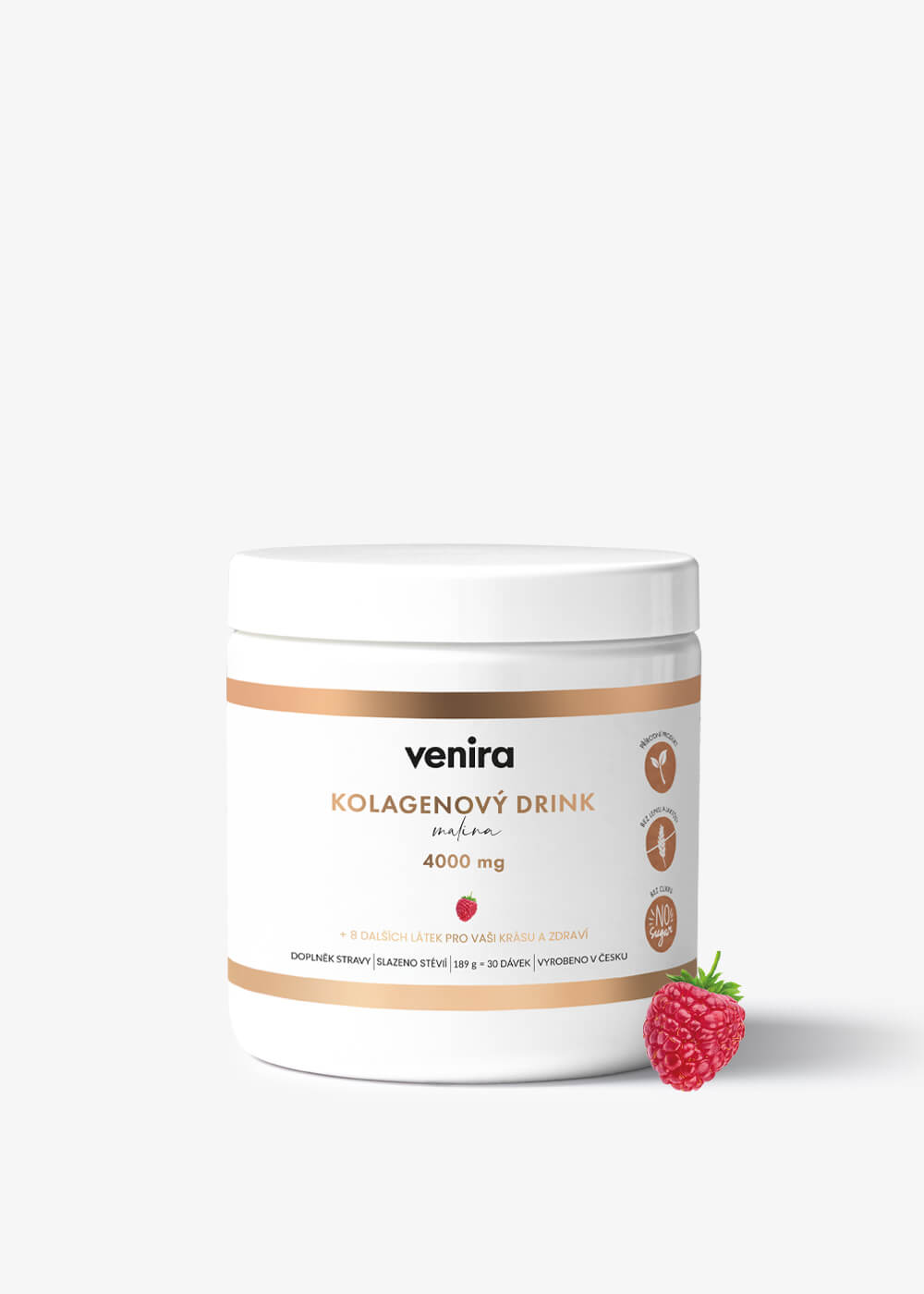VENIRA kolagenový drink pro vlasy, nehty a pleť - malina, 189 g