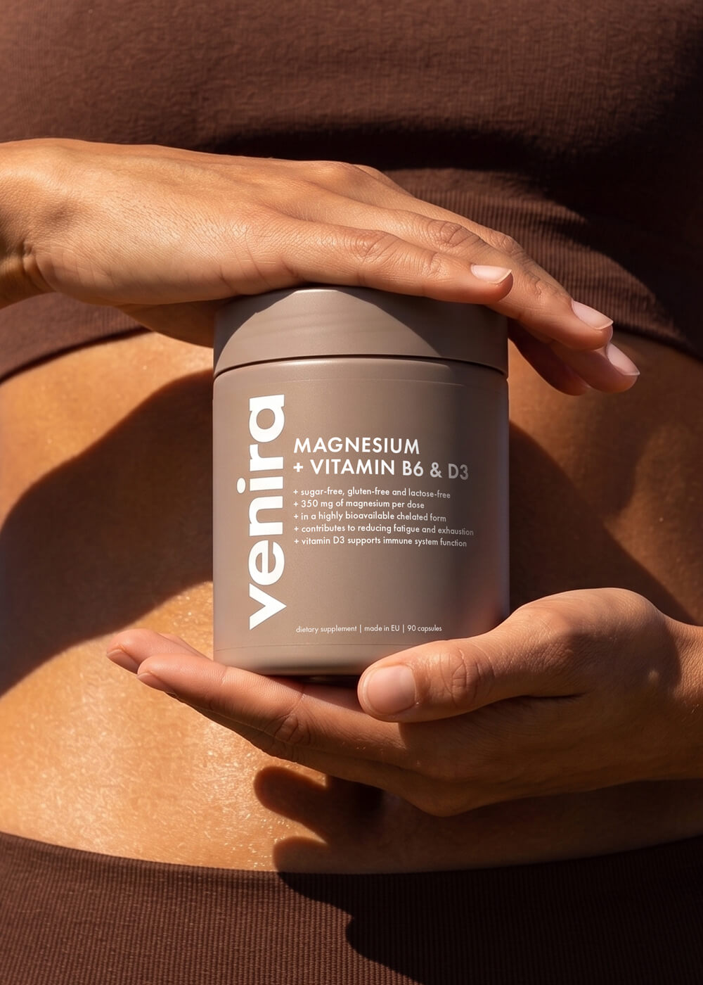 VENIRA magnesium bisglycinát s vitaminem B6 a vitaminem D, 90 kapslí