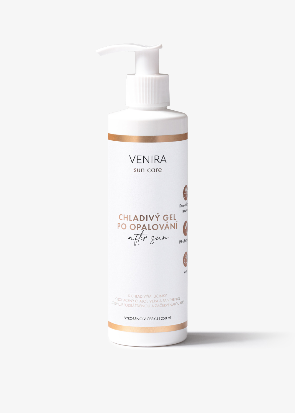 VENIRA chladivý gel po opalování, AFTER SUN, aloe vera a menthol, 250 ml