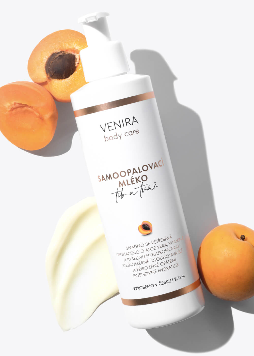 VENIRA samoopalovací mléko, meruňka, 250 ml
