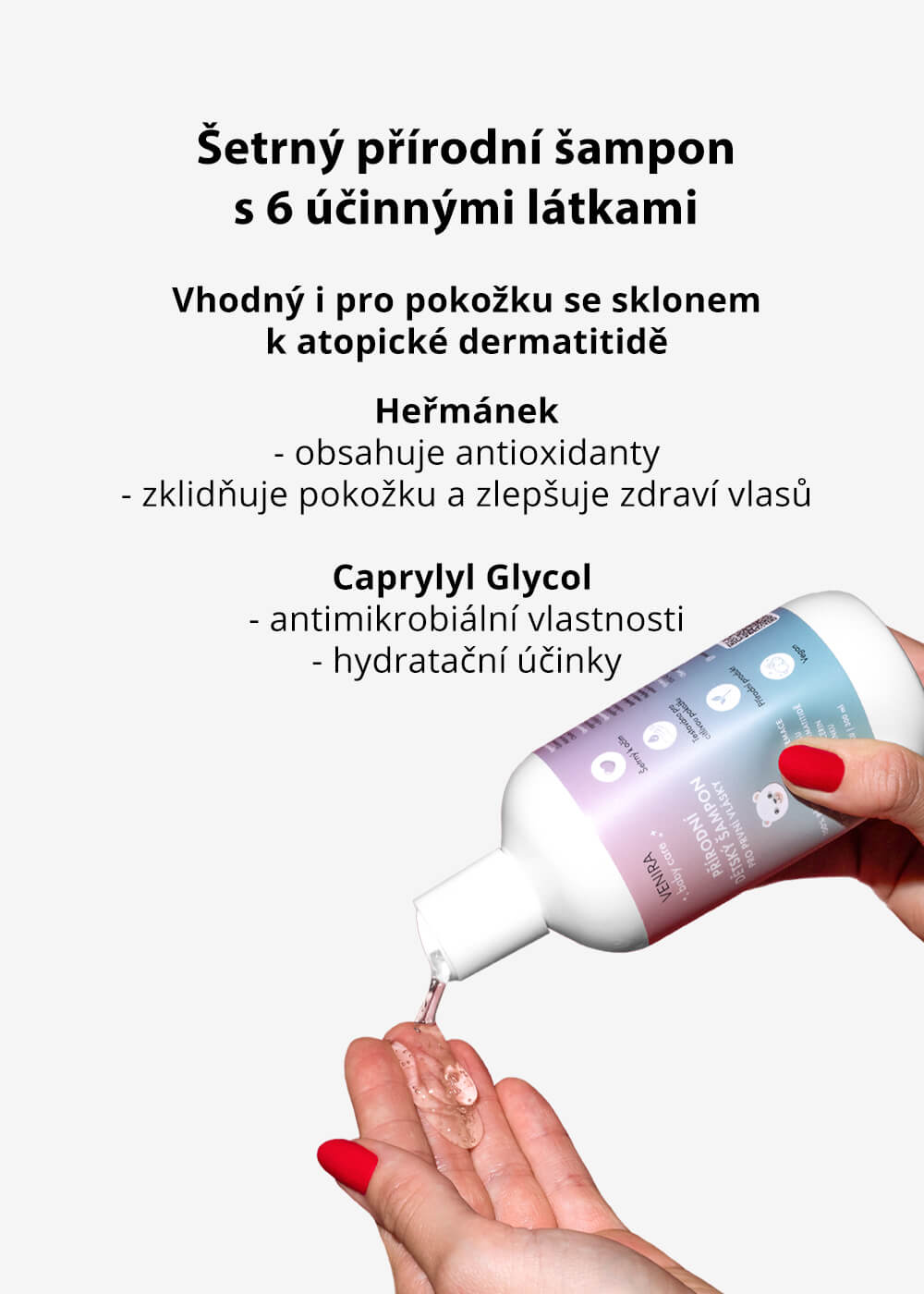 VENIRA přírodní dětský šampon pro první vlásky, 300 ml