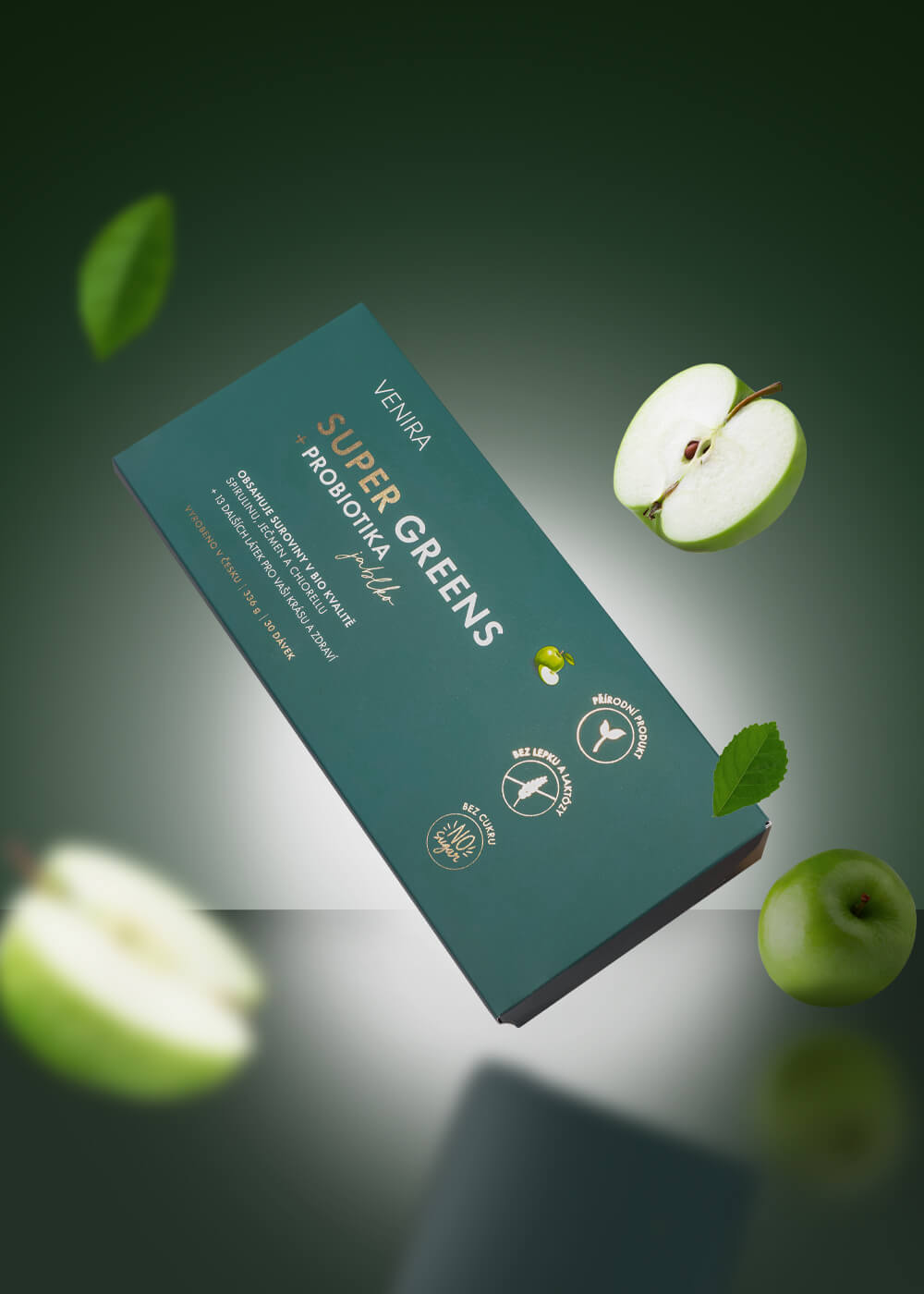 VENIRA super greens + probiotika, jablko, 30 sáčků
