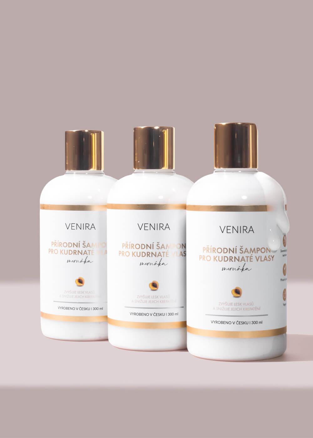 VENIRA šampon pro kudrnaté vlasy, meruňka, 300 ml