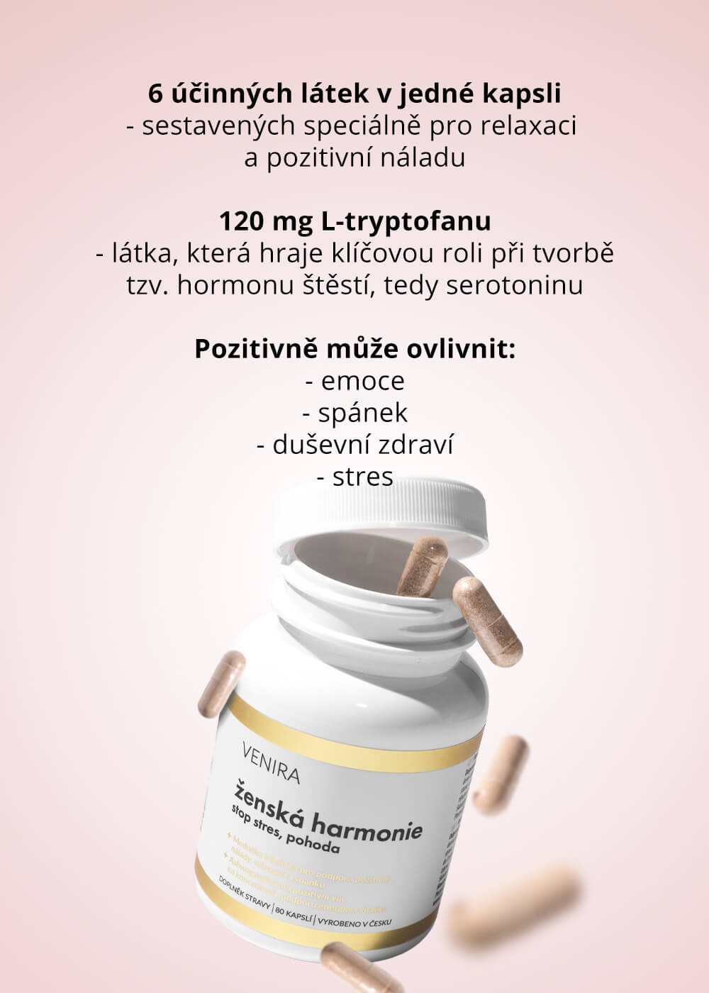 VENIRA ženská harmonie - stop stress, pohoda, 80 kapslí
