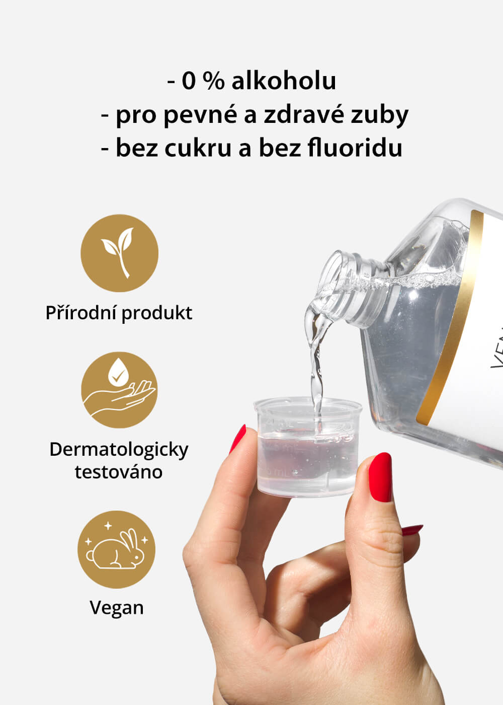 VENIRA ústní voda s magnesiem pro pevné a zdravé zuby, máta, 500 ml