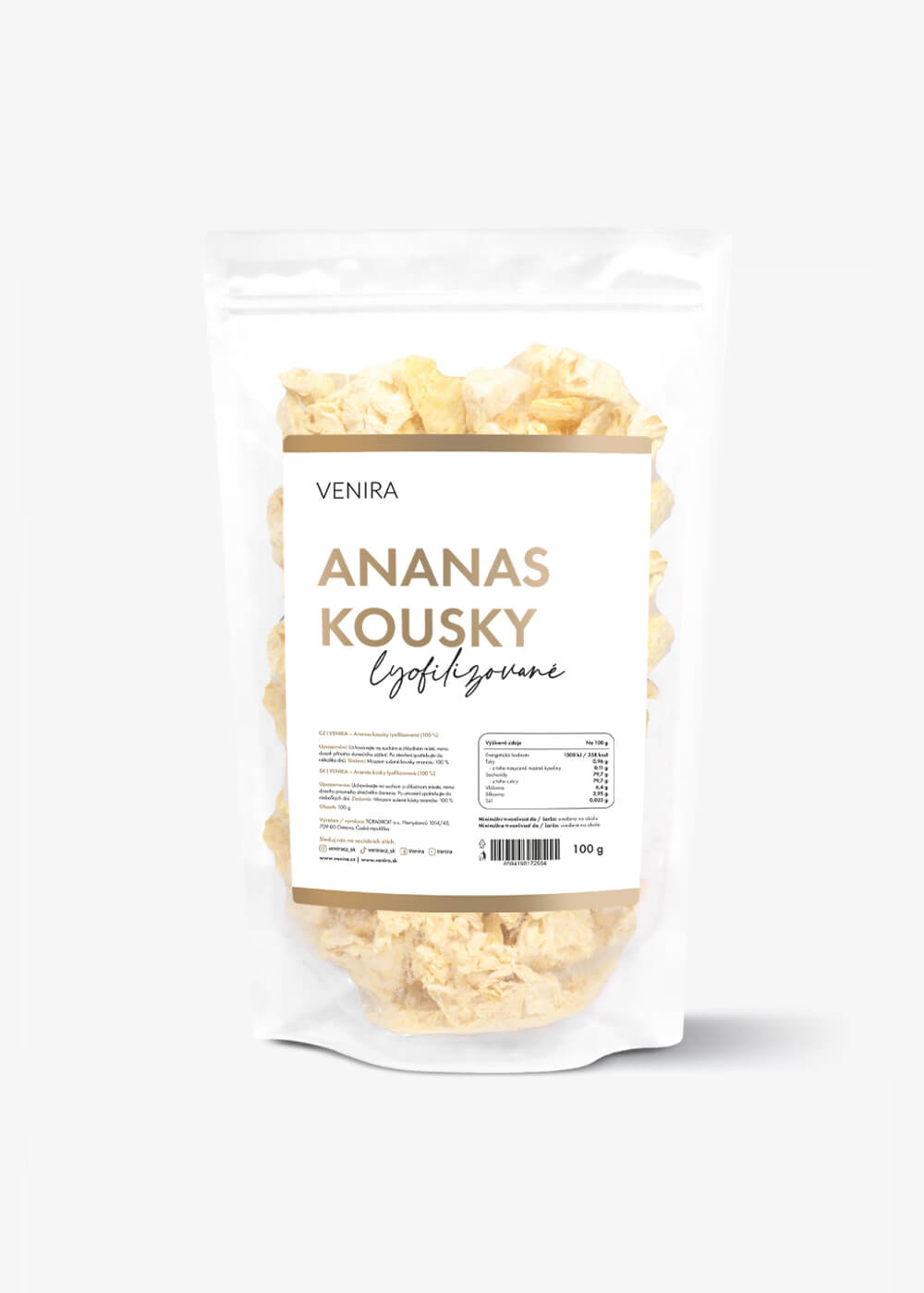 VENIRA lyofilizovaný ananas, 100 g