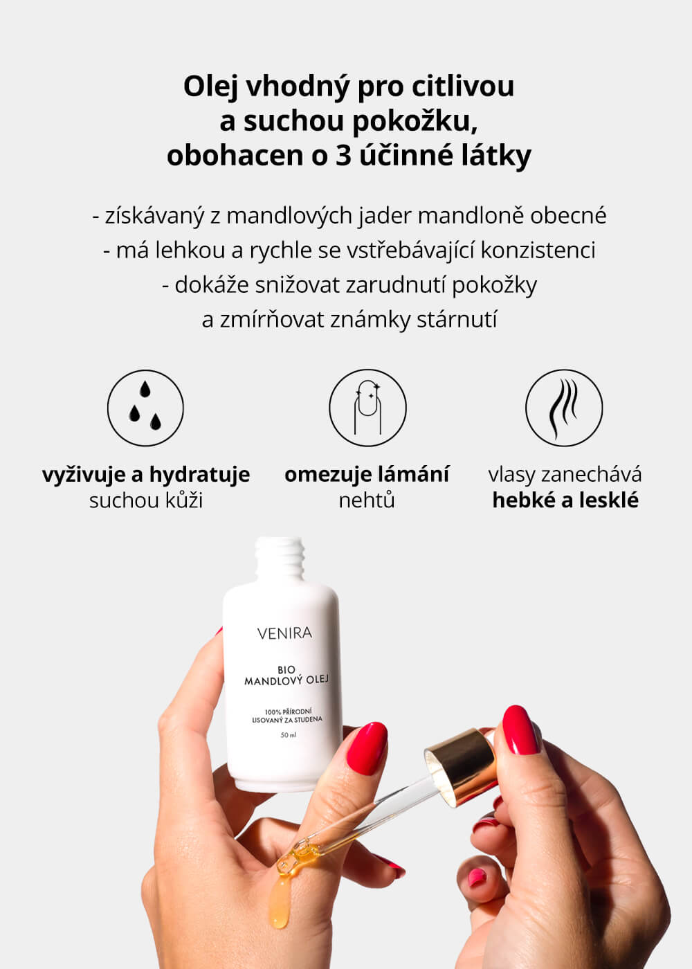 VENIRA BIO mandlový olej, 50 ml