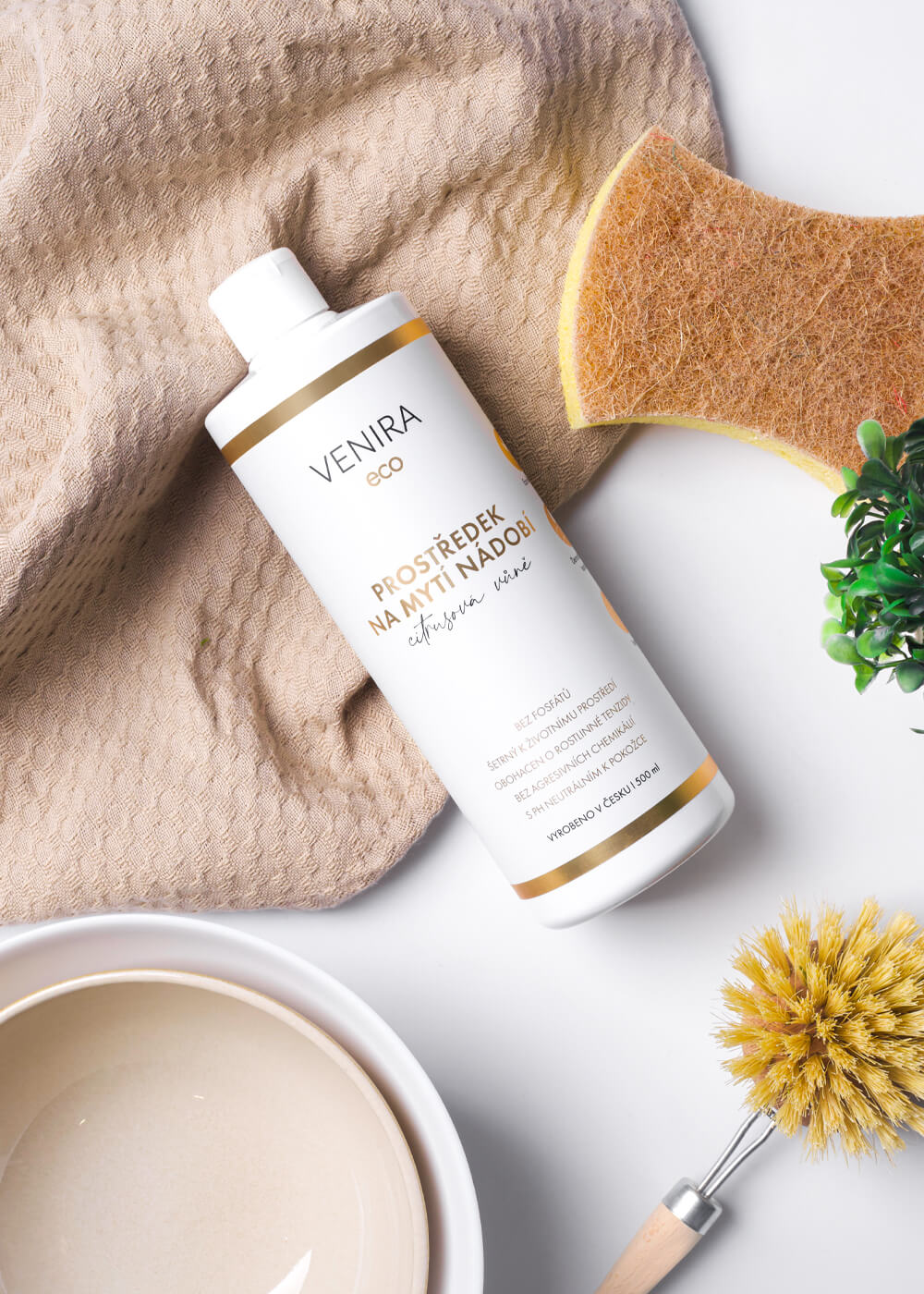 VENIRA ECO gel / prostředek na mytí nádobí, citrusová vůně, 500 ml