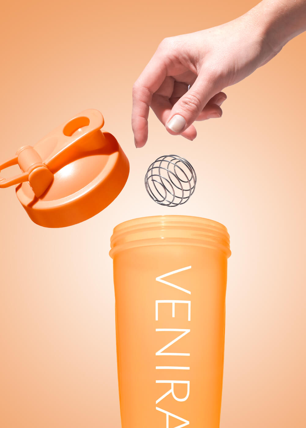 VENIRA shaker PRO s poutkem, oranžový, 600 ml