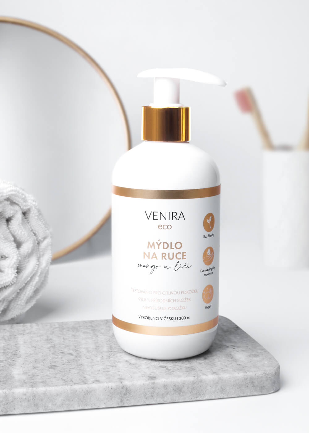 VENIRA ECO tekuté mýdlo na ruce, mango-liči, 300 ml