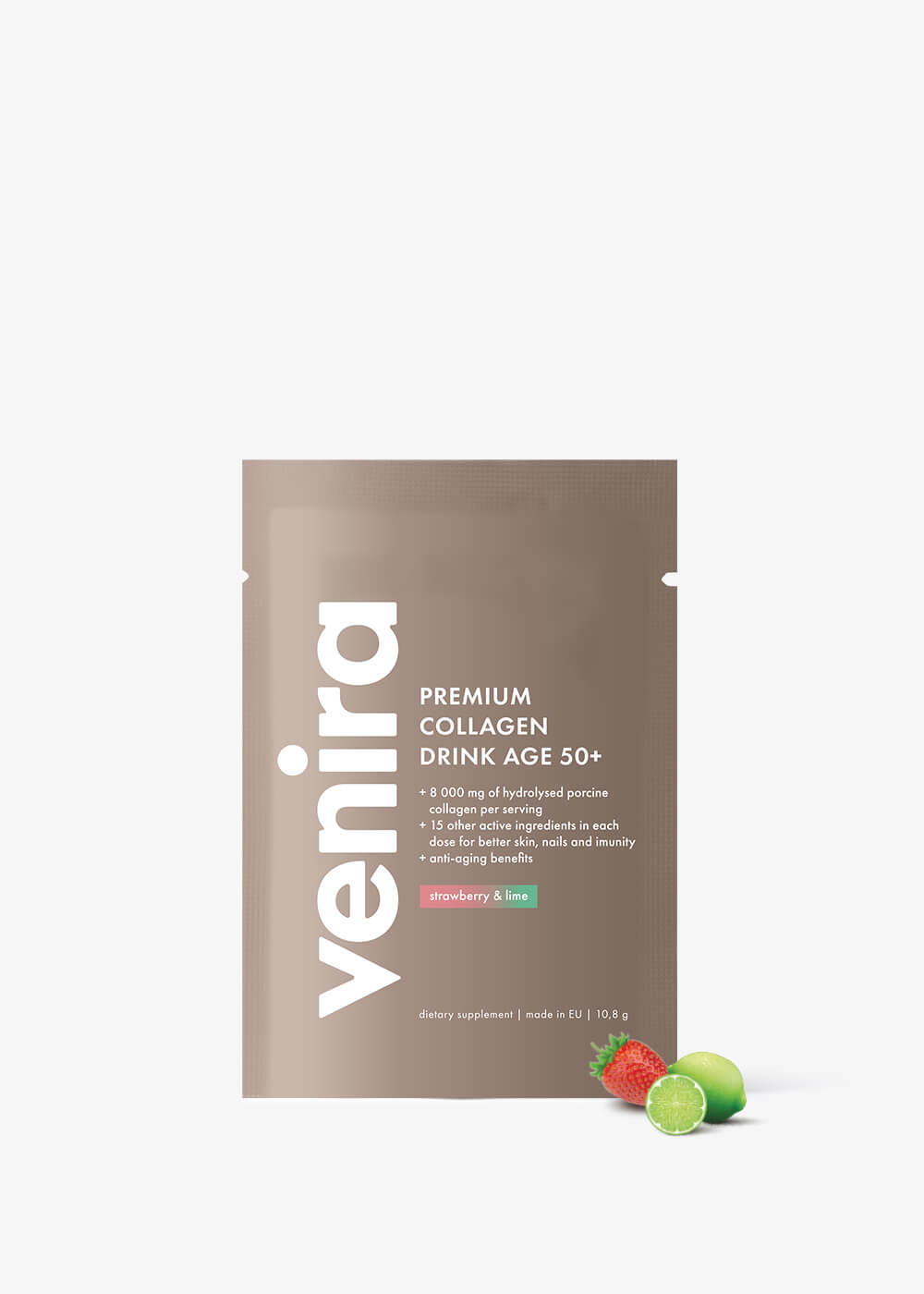 VENIRA PREMIUM kolagenový drink age 50+, pro vlasy, nehty a pleť - vzorek, jahoda-limetka, 10,8 g jahoda-limetka, 10,8 g