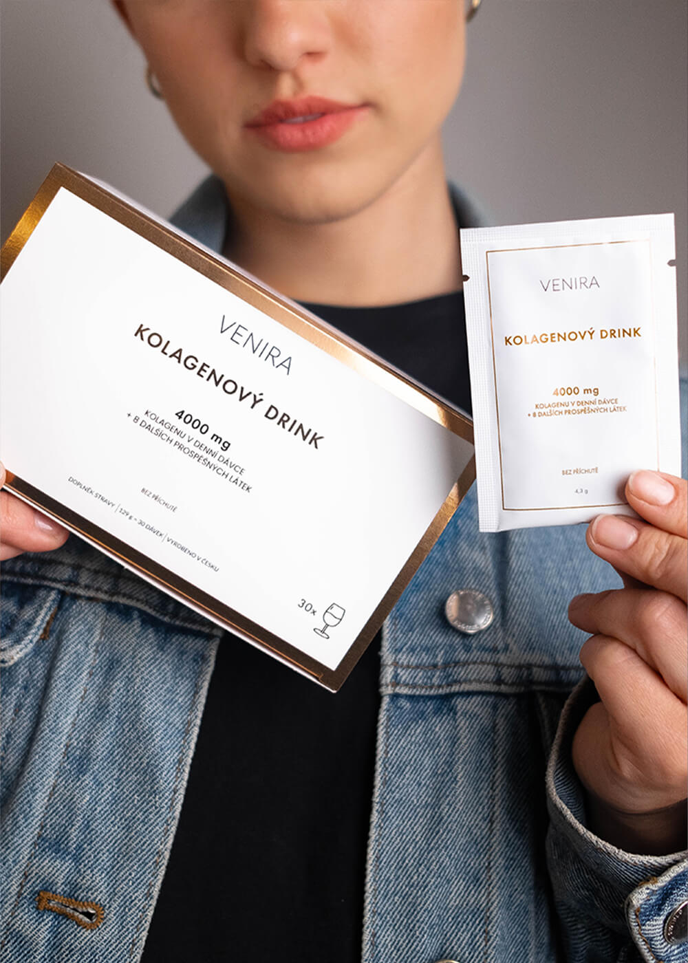 VENIRA kolagenový drink pro vlasy, nehty a pleť - vzorek, bez příchutě, vepřový kolagen, 4,7 g