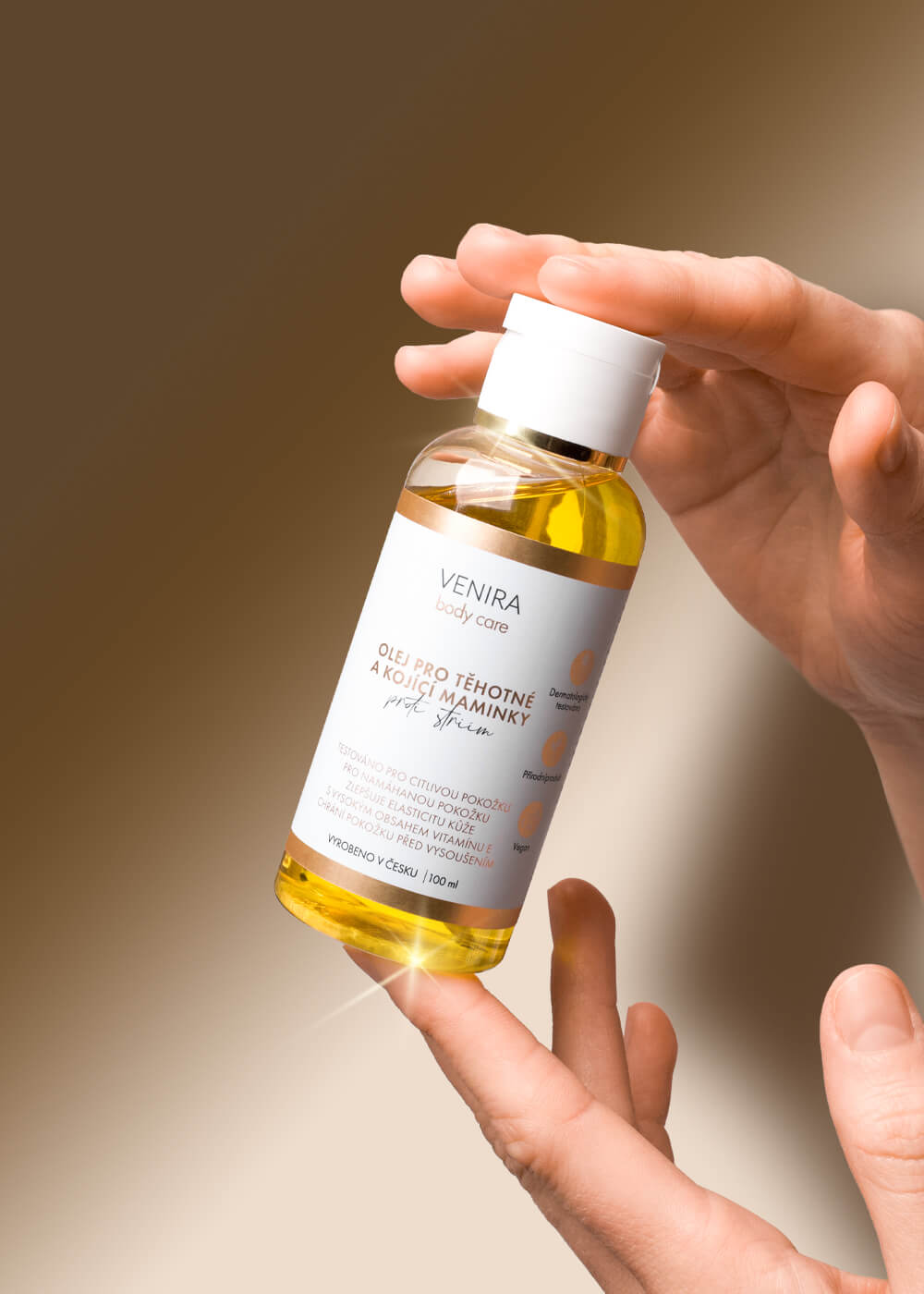 VENIRA olej pro těhotné a kojící maminky proti striím, japonská jahoda, 100 ml