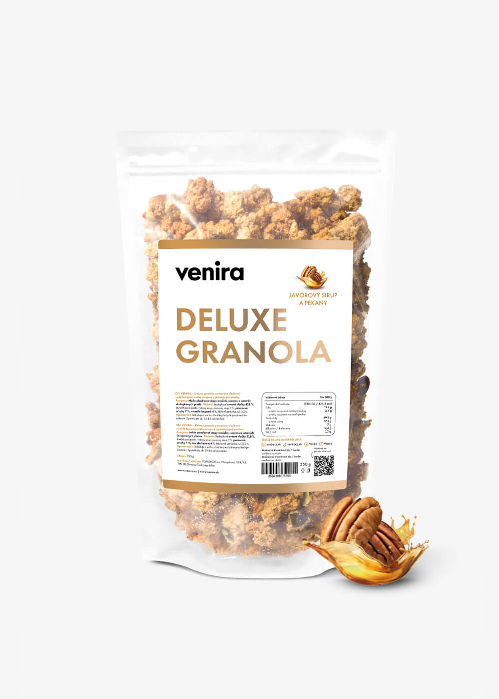 VENIRA deluxe granola, javorový sirup a pekany, 350 g