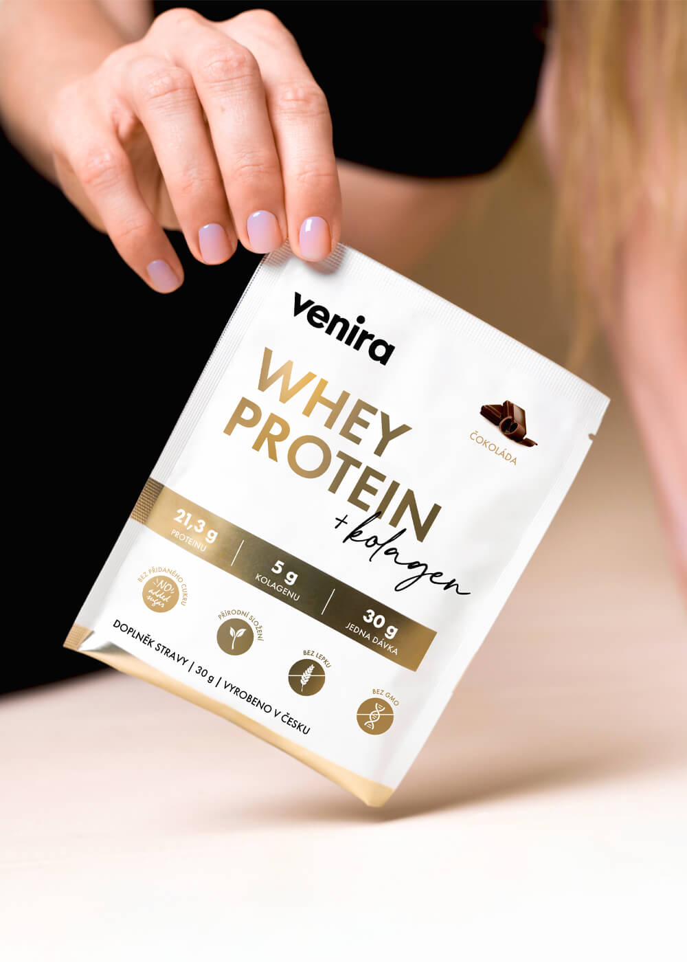 VENIRA beauty whey protein - vzorek, čokoláda, 30 g