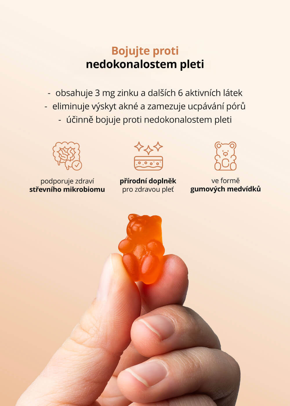 VENIRA acne no more - gummies for clear and pure skin, citrusy, 60 bonbónů