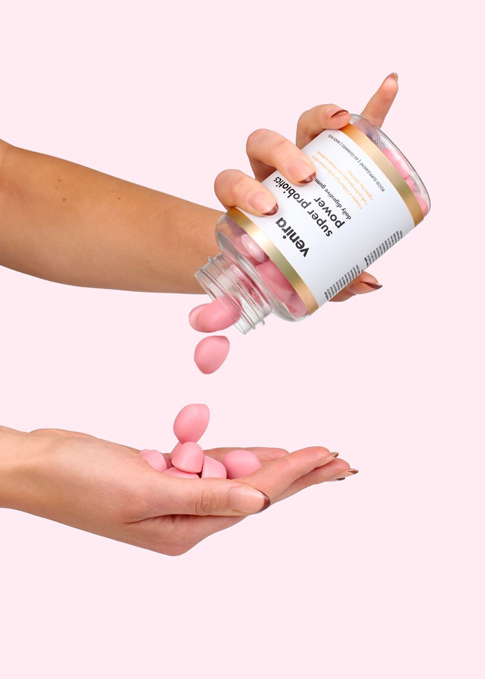 VENIRA super probiotics power - medvídci na zlepšení trávení, jahoda, 60 bonbónů