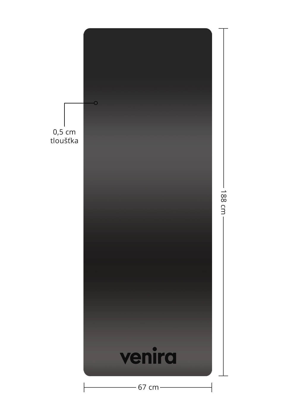 VENIRA yoga mat, podložka na cvičení a jógu - černá