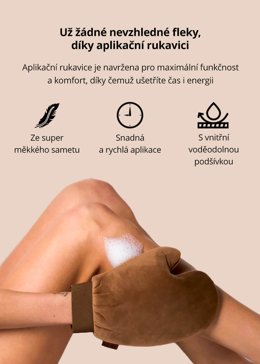 VENIRA aplikační rukavice na samoopalovací přípravky, hnědá