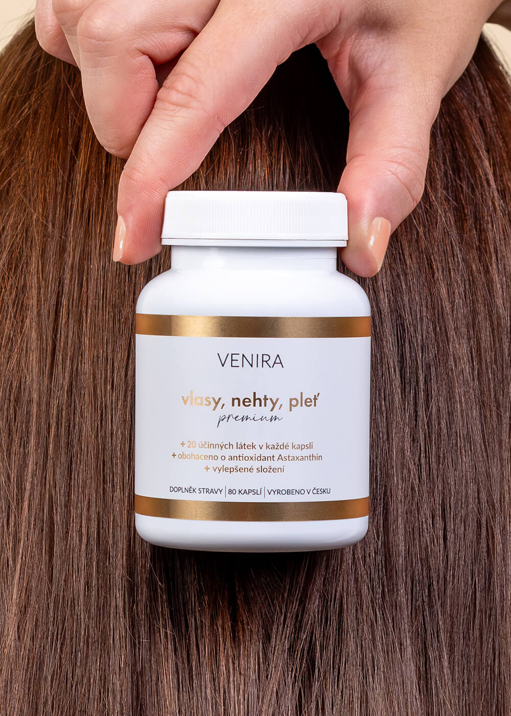 VENIRA PREMIUM kapsle pro vlasy, nehty a pleť, 40 denní kúra, 80 kapslí