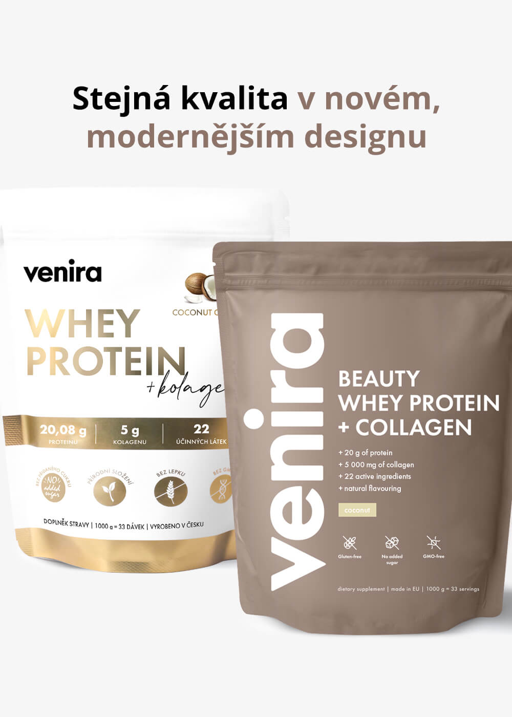 VENIRA beauty whey protein s kolagenem, kokos, 1000 g