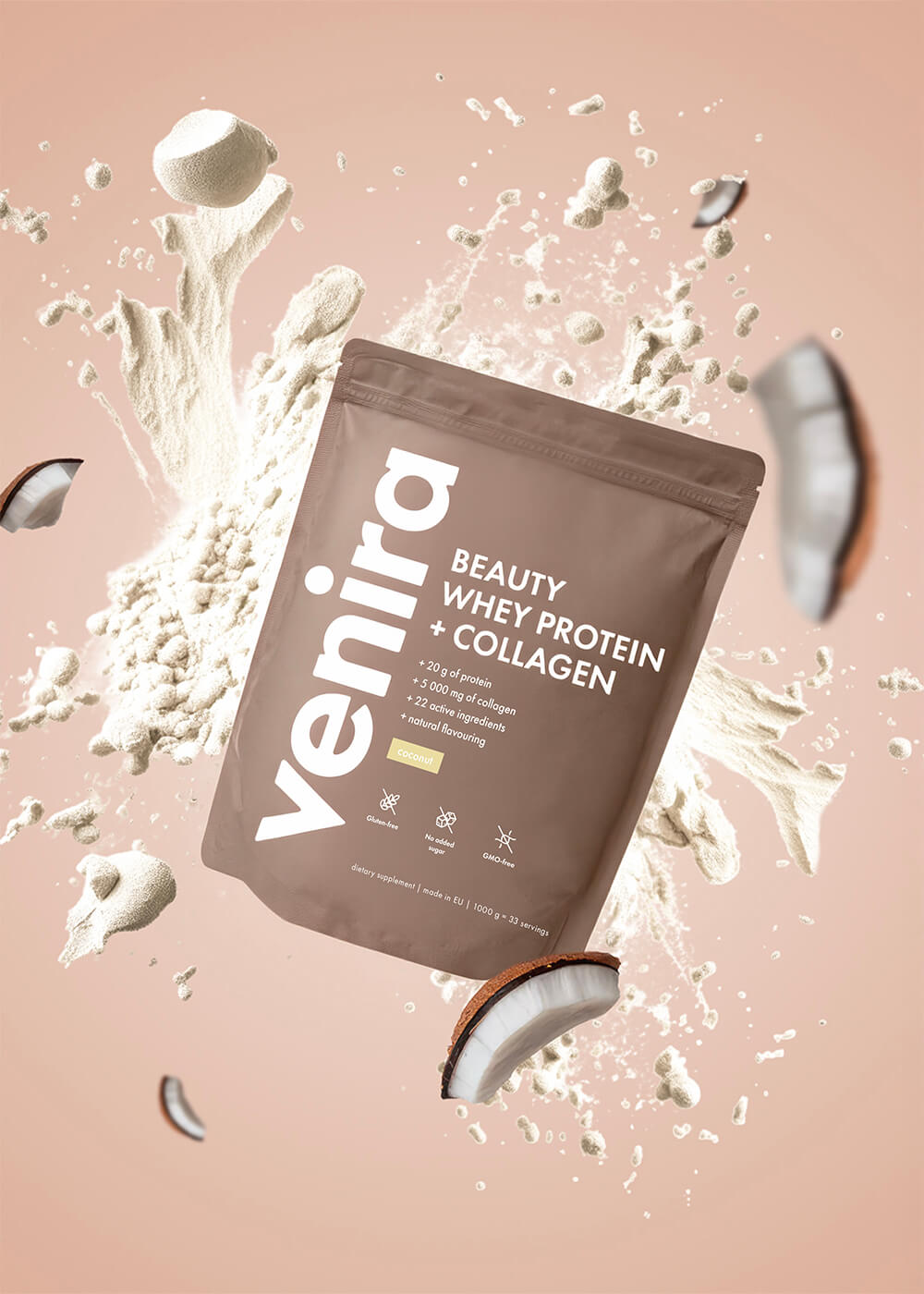 VENIRA beauty whey protein s kolagenem, kokos, 1000 g