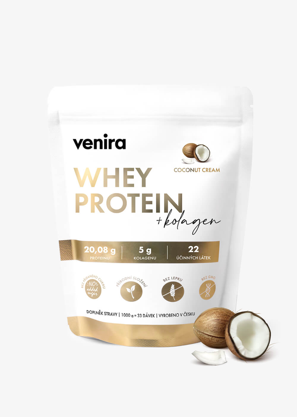 VENIRA beauty whey protein s kolagenem, kokos, 1000 g