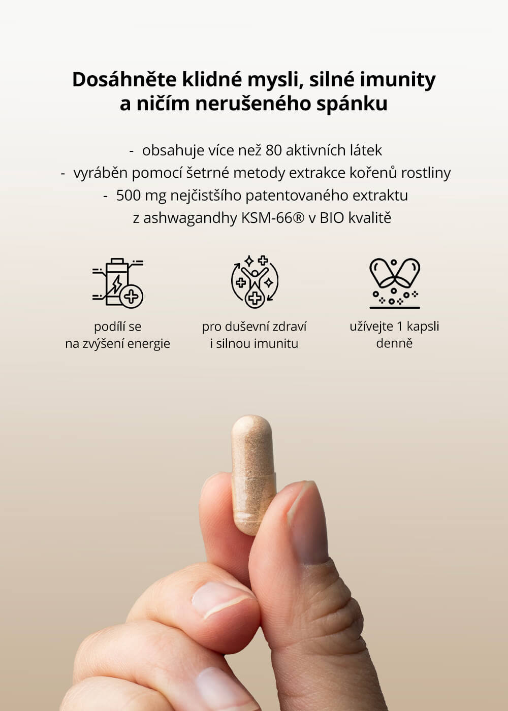 VENIRA ashwagandha KSM-66®, 60 kapslí