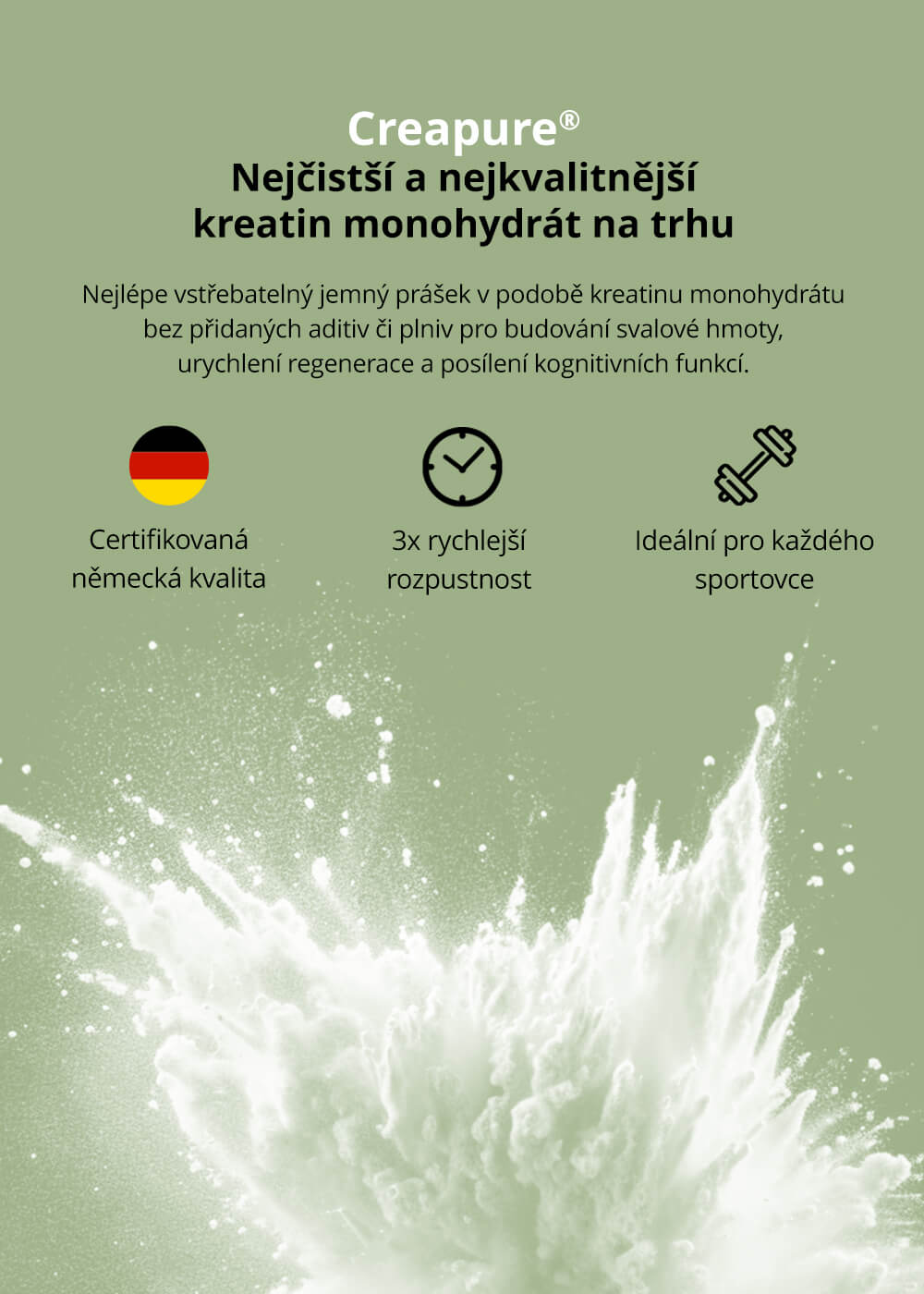 VENIRA kreatin monohydrát Creapure®, jahoda-limetka, 300 g