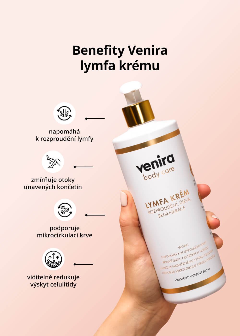 VENIRA lymfa krém, jemná vůně cedru a heřmánku, 500 ml