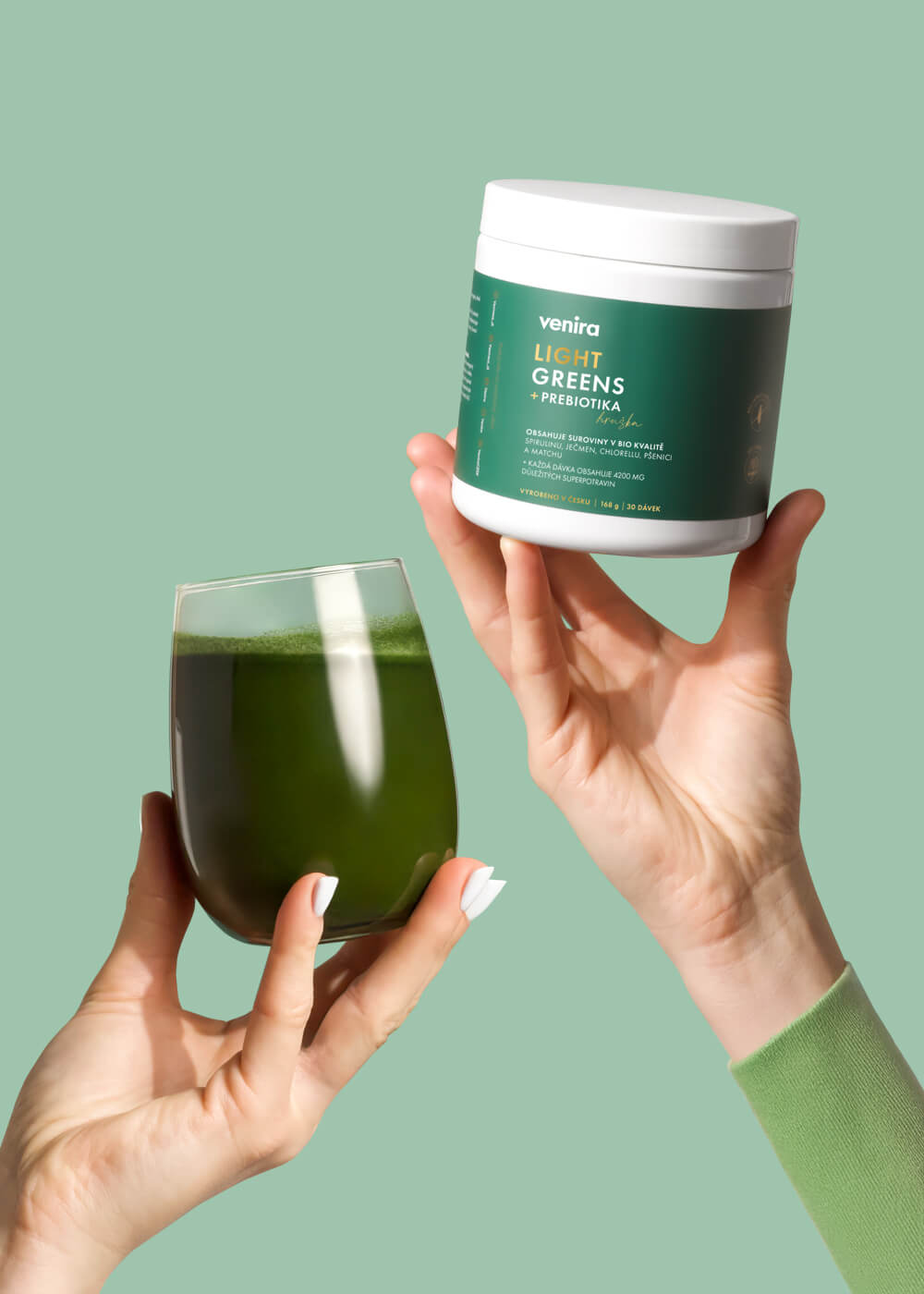 VENIRA light greens + prebiotika, hruška, 168 g