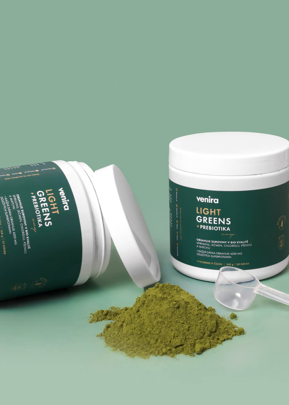 VENIRA light greens + prebiotika, mango, 168 g