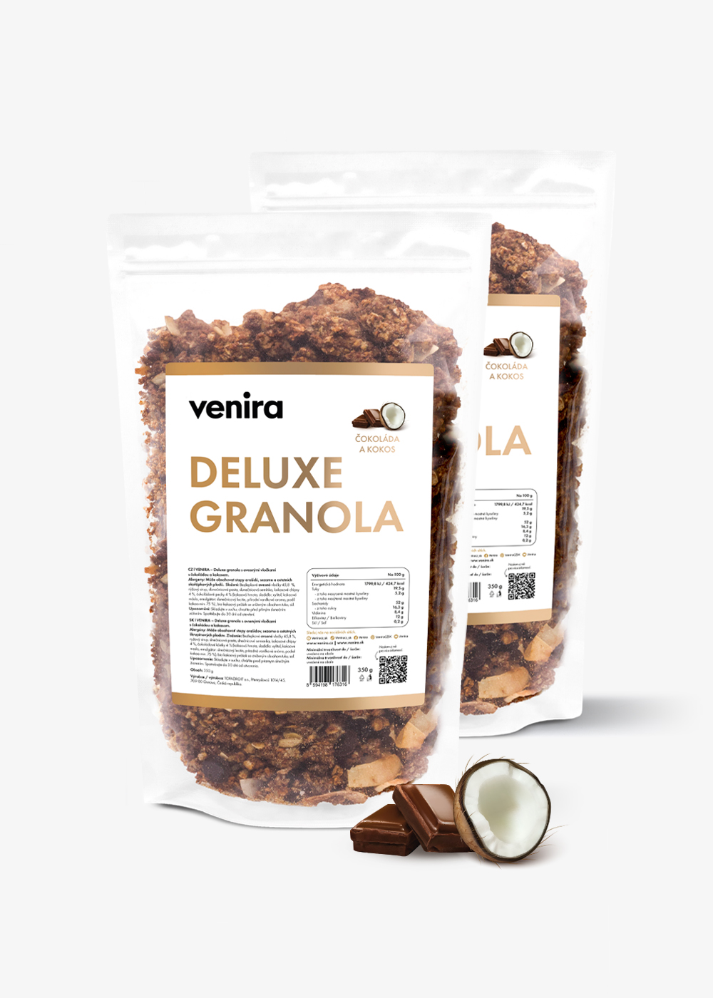 VENIRA deluxe granola, čokoláda a kokos, 700 g