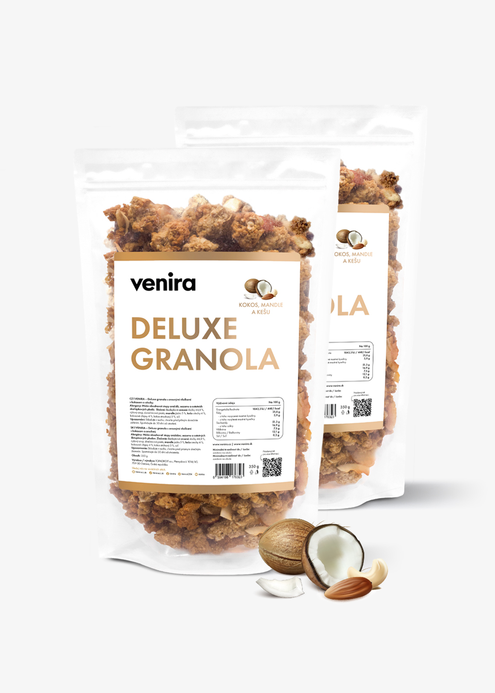 VENIRA deluxe granola, kokos, mandle a kešu, 700 g
