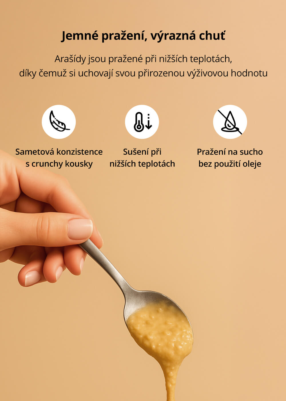 VENIRA arašídové máslo, křupavé (crunchy), 330 g