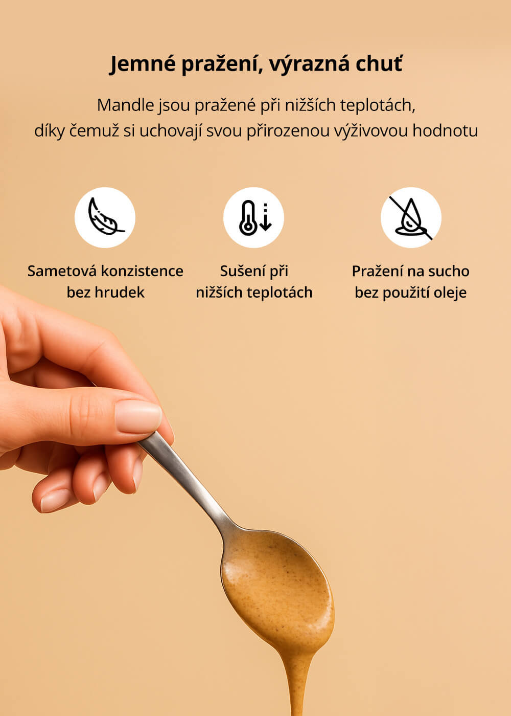 VENIRA mandlové máslo, jemné (smooth), 330 g