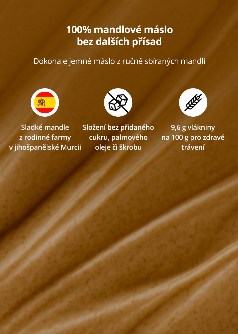 VENIRA mandlové máslo, jemné (smooth), 330 g