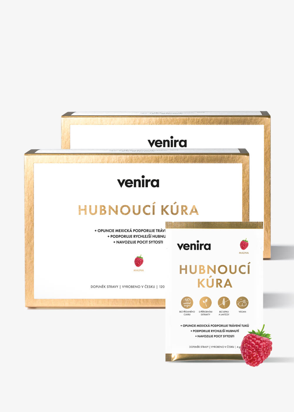 VENIRA hubnoucí kúra, malina, 60 sáčků, 240 g malina, 60 sáčků, 240 g